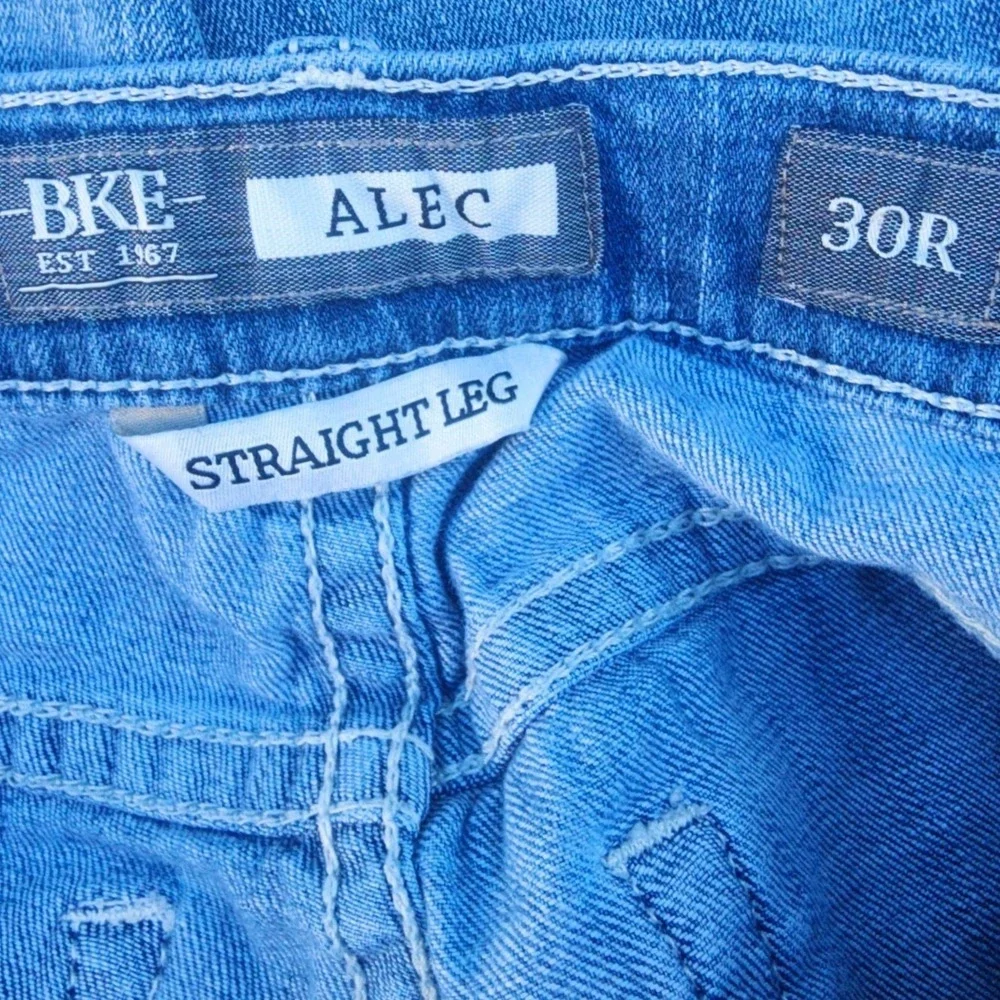 BKE Alec Straight Leg Jeans Mens 30R‎ Medium Wash Blue Denim Stretch 30x29